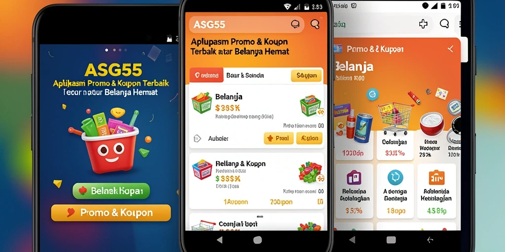 Tampilan antarmuka aplikasi ASG55 dengan fitur Promo & Kupon.