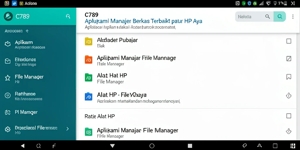 Screenshot antarmuka pengguna C789 yang mudah digunakan dan terorganisir.