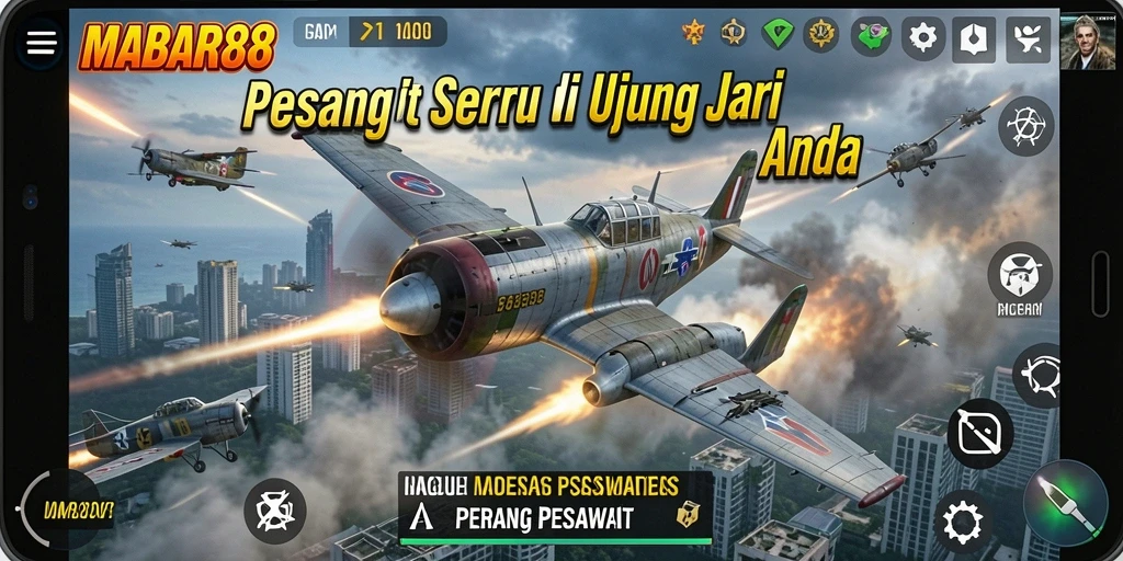 Tampilan antarmuka MABAR88 yang menawan dan fungsional untuk permainan Perang Pesawat.