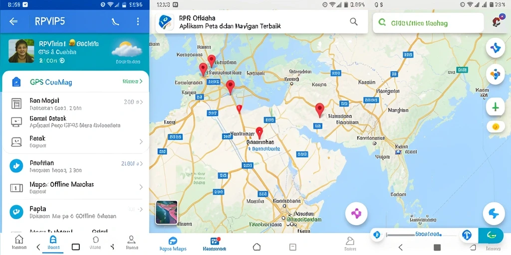 Tampilan antarmuka RPVIP5 yang intuitif untuk navigasi GPS Offline.